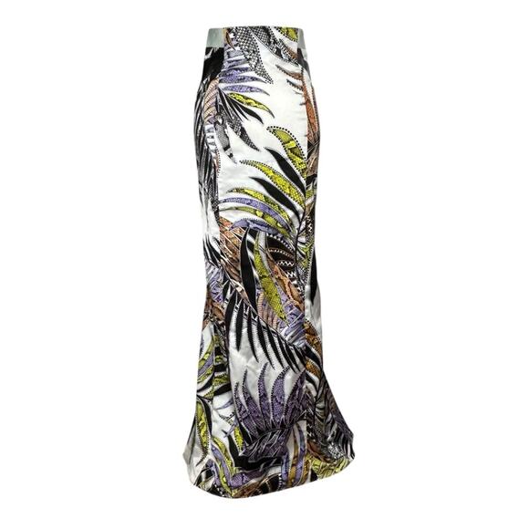 Just Cavalli Multi Color Palm Print Maxi Skirt IT 40 US 4 Small - Picture 1 of 16